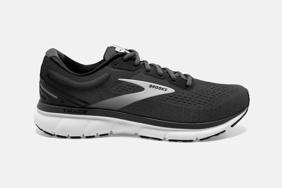 Brooks Running Shoes - Trace Road Mens - Black/Grey - JVA-048365